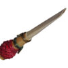 Rimpl Dark Red 3 bassoon reed sideon diagonal on white background