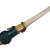 Rimpl Green 1a bassoon reed sideon diagonal on white background