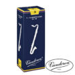 blue box of vandoren bass clarinet reeds traditional box of 5 on white background