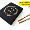 Monogram reed case JO gold on black 1 RAD