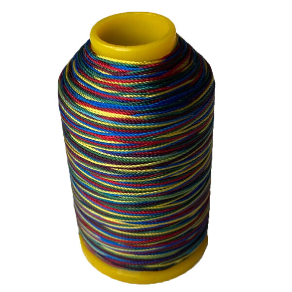 variegated binding thread in dark hues on white for web