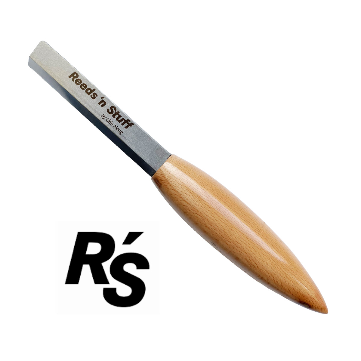 reed makers bevel edge knife by brand reeds n' stuff on white with logo