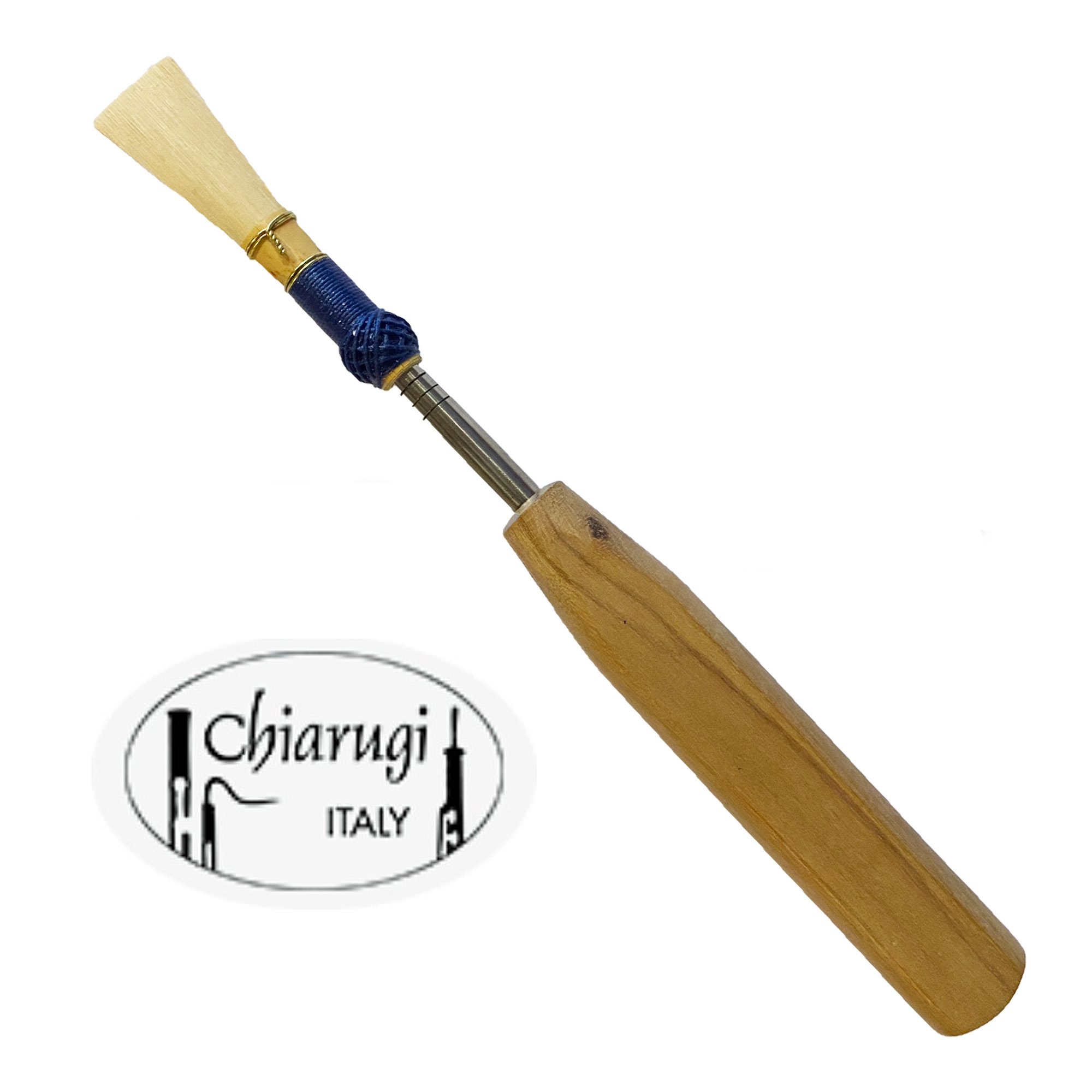 bassoon reed mandrel with bassoon reed on mandrel on white backround with logo