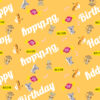 Happy birthday gift wrap repeated orange