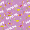 Happy birthday gift wrap repeated purple