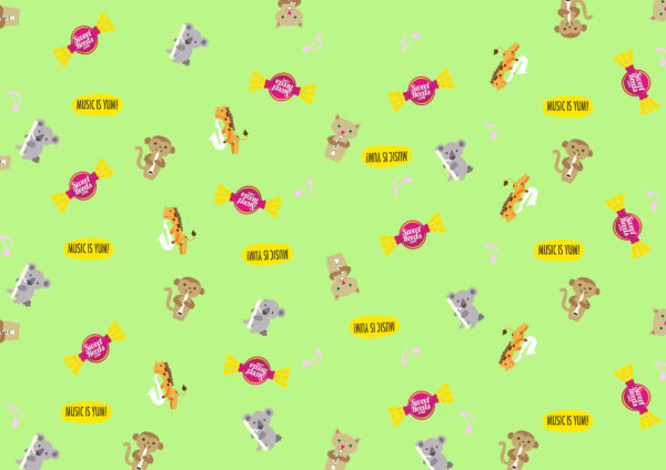Plain gift wrap repeated A4 mint green
