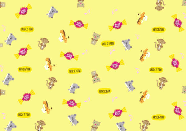 Plain gift wrap repeated A4 yellow