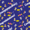 congratulations gift wrap repeated Navy