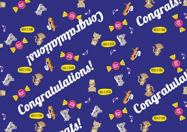 congratulations gift wrap repeated Navy