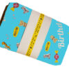 happy birthday gift package on white background blue