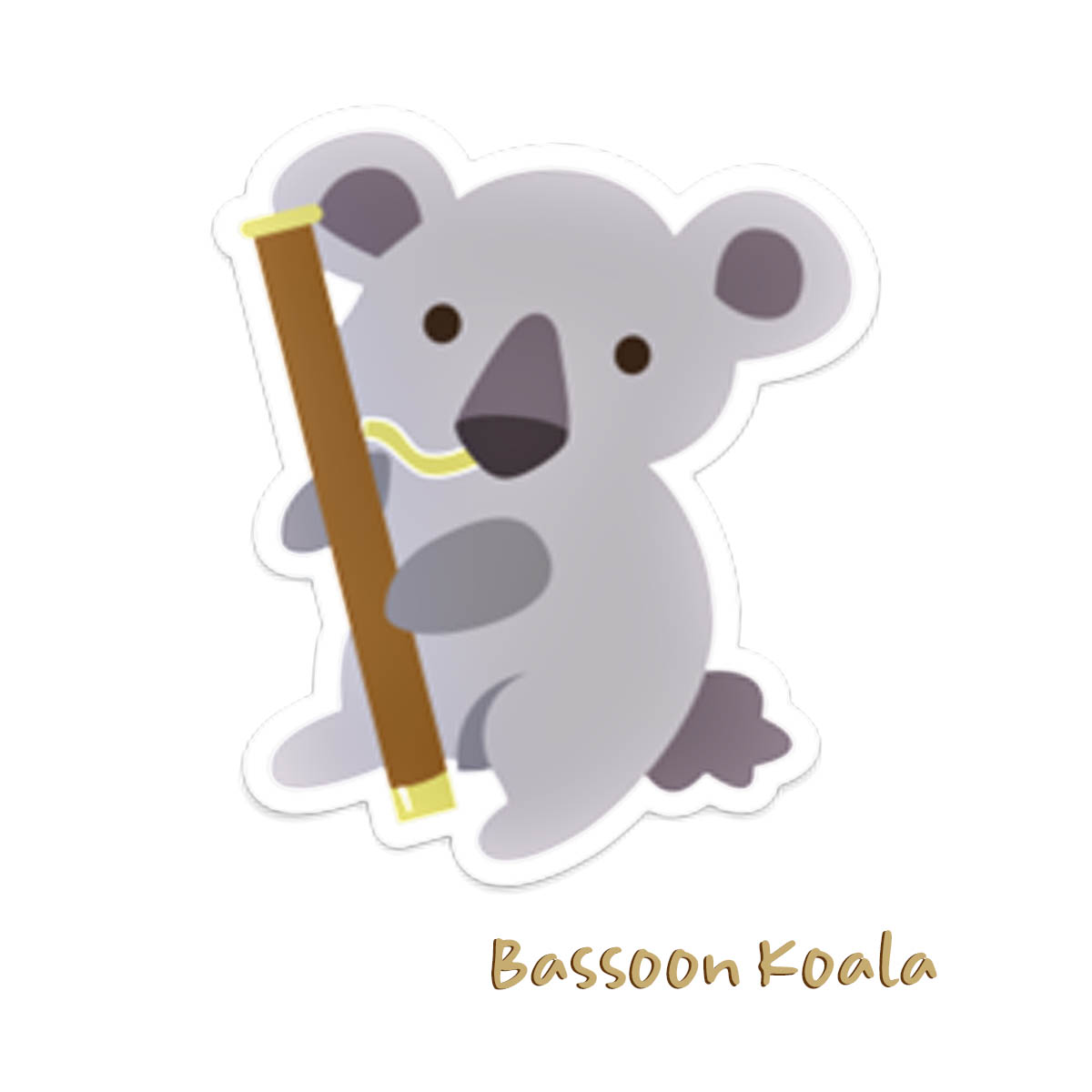 bassoon koala magnet on white with text