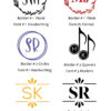 Monogram sheet of options