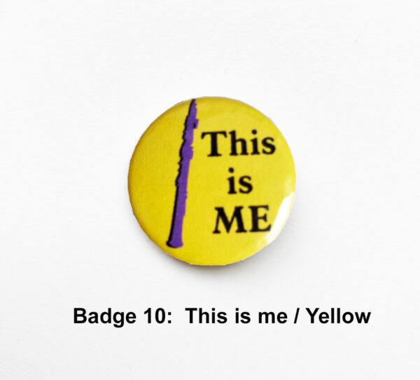 badge 10 oboe this is me yellow