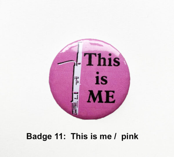 badge 11 this is me pink web