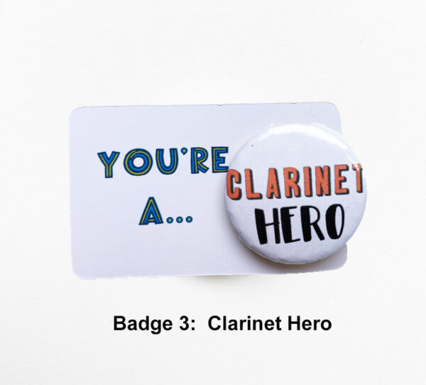 badge 3 Clarinet on card