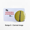 badge 5 Clarinet on card