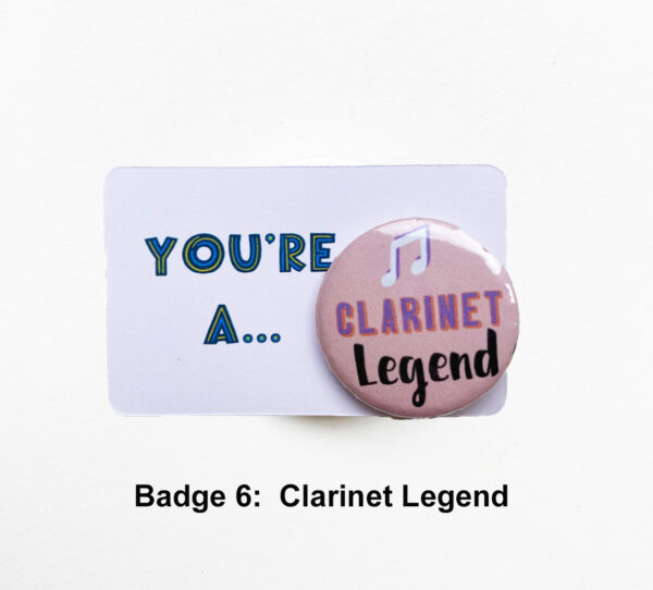 badge 6 Clarinet on card