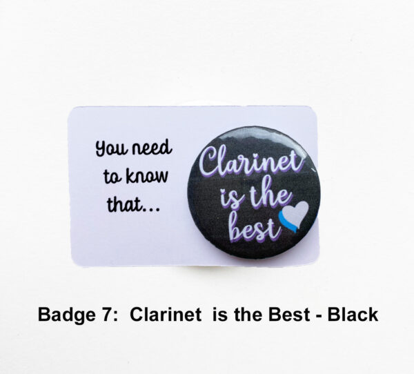 badge 7 Clarinet on card