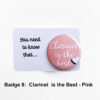 badge 8 Clarinet on card