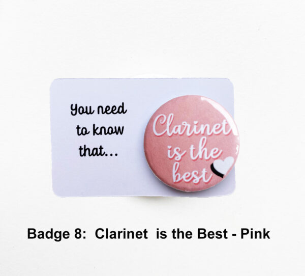 badge 8 Clarinet on card