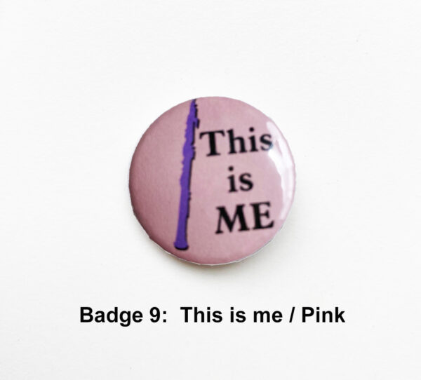 badge 9 oboe this is me pink