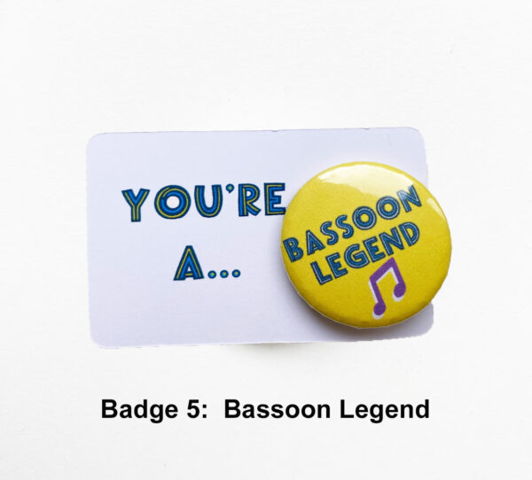 bassoon badge 5 on card