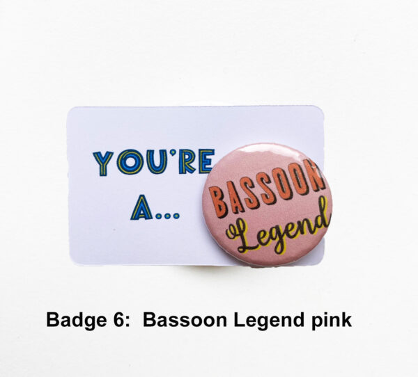 bassoon badge 6 on card