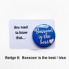 bassoon badge 8 on card