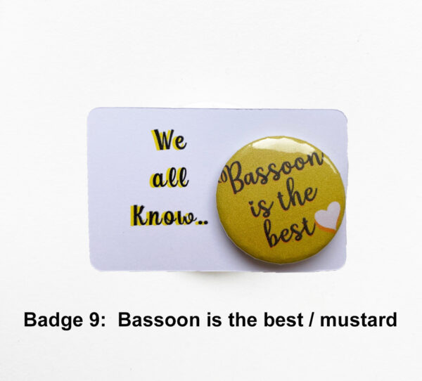bassoon badge 9 on card