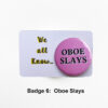 oboe badge 6 on card
