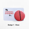 oboe badge 7 on card