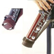 bg brand leather seat strap on white background showing strap in use with a bassoon