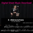 six abbreviations for solo bassoon sheet music image on black background with Matthew Angus performing bassoon